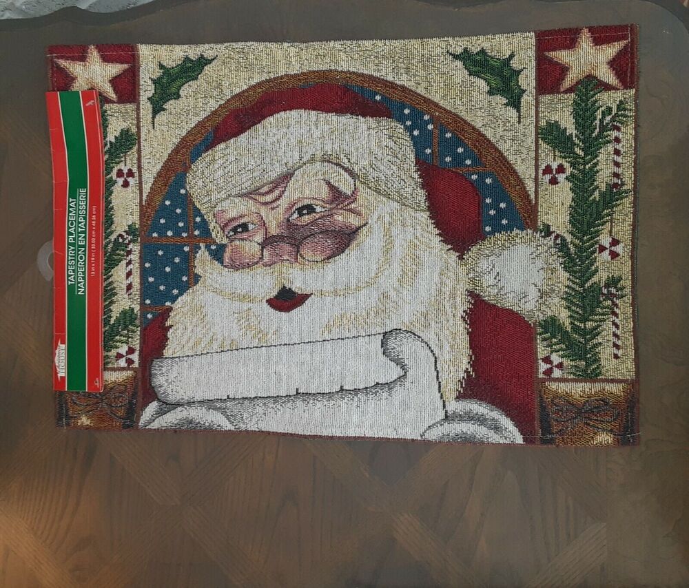 Santa Tapestry Placemat by Christmas House New